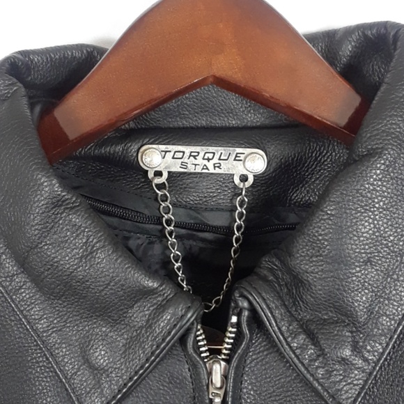 TORQUE STAR Leather Jacket men's Large - Picture 4 of 8